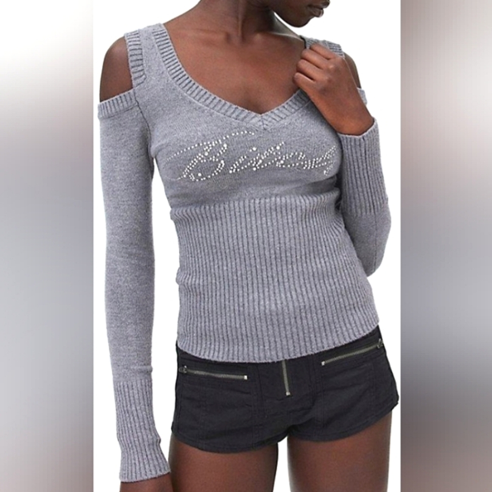 ☆NWT☆Sexy SILENCE+NOISE By URBAN OUTFITTERS Cold Shoulder Ribbed Sweater